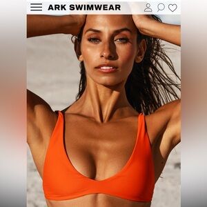 NWT Ark Swimwear scoop bikini top in tangerine size m